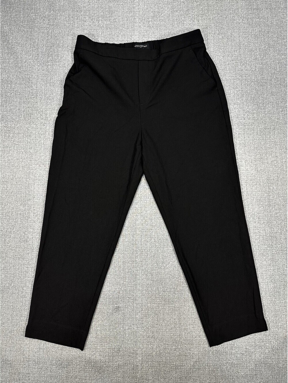 Banana Republic Pants Womens 12 Black High Rise Tapered Ankle Stretch Office